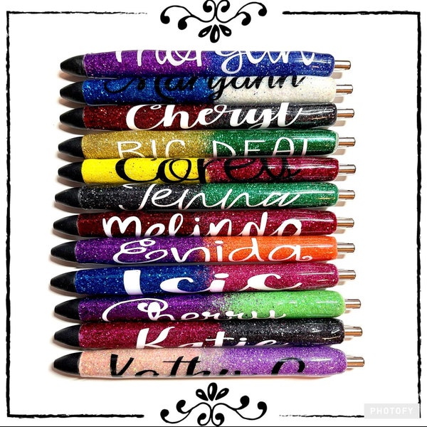 ON SALE!! Glitter / Solid Color GEL pens - completely customizable