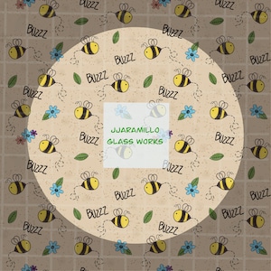 Busy Bee Large Cream background Seamless Digital File