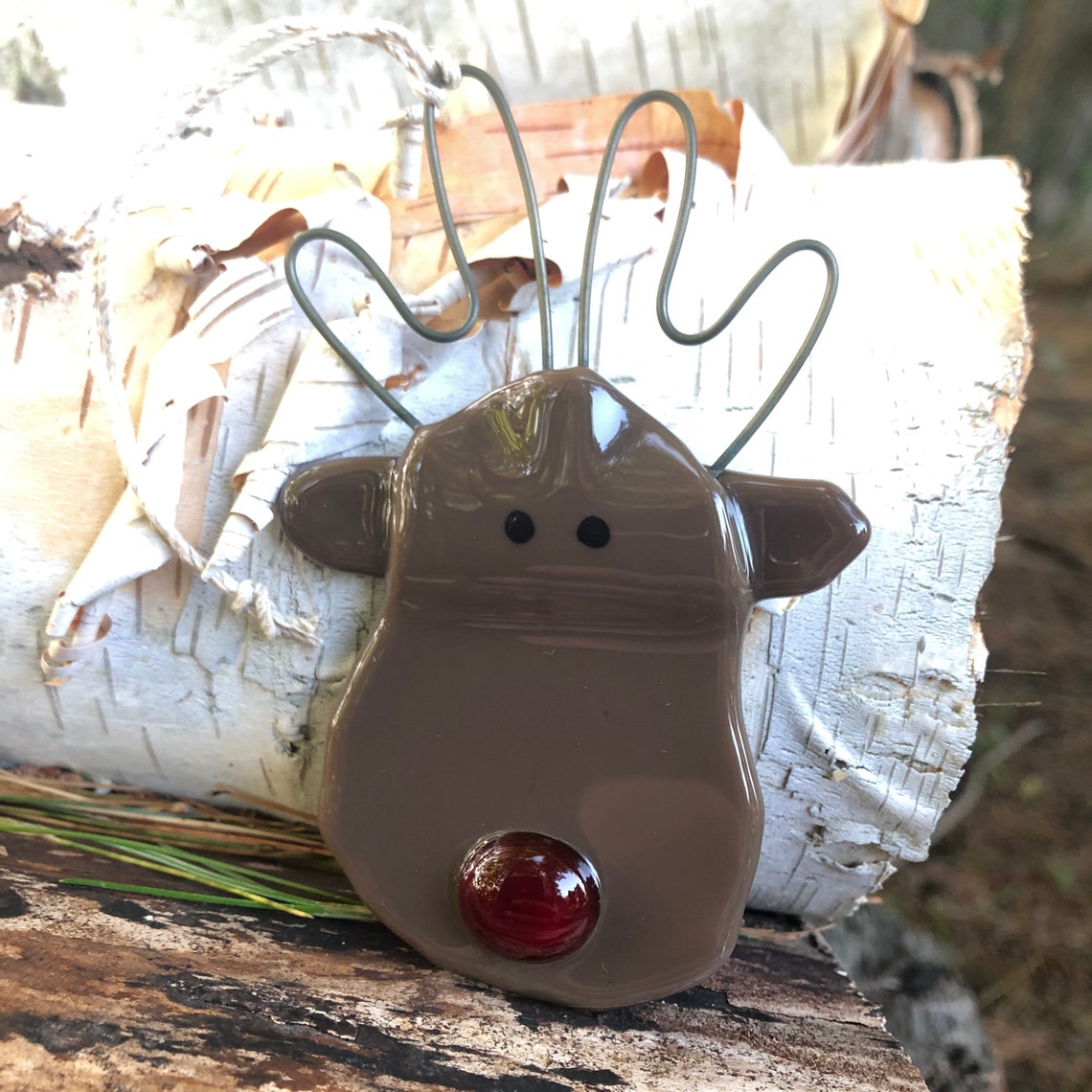 Fused Glass OrnamentReindeer Etsy