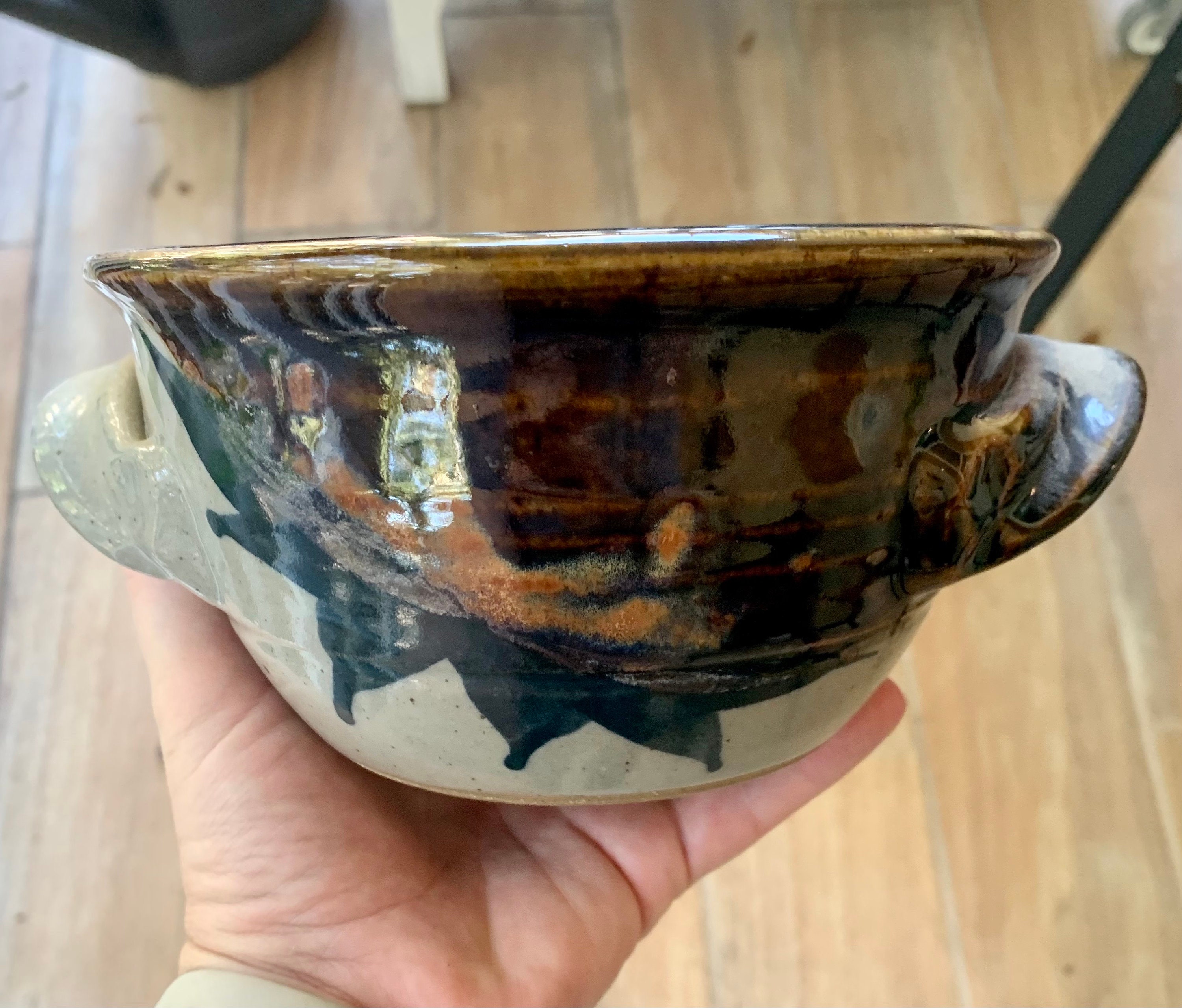 Vintage Ayers Pottery Bread Baker Bowl Handle Dish Serving Etsy