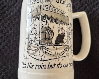 Vintage Brother Juniper Comic Strip Beer Stein Mug Publishers Syndicate by The Shafford 1958 Parish Picnic Fr. Mac 8721