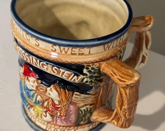 Two Handled Kissing Stein Beer Mug Cup Germany German made by Lego in Japan