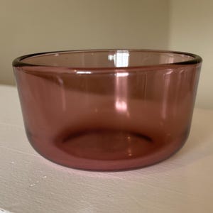 HARD TO FIND Pyrex Originals Cranberry Storage Box 2 inch 1 cup 7202 Glass Dish Bowl Ramekin Custard Purple Amethyst 1980s