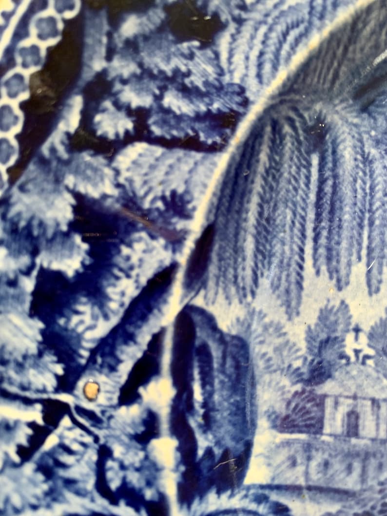 Clews Patterns Clews Warranted Staffordshire 8 1/2 Inch Blue Transferware Plate, 1820 ...