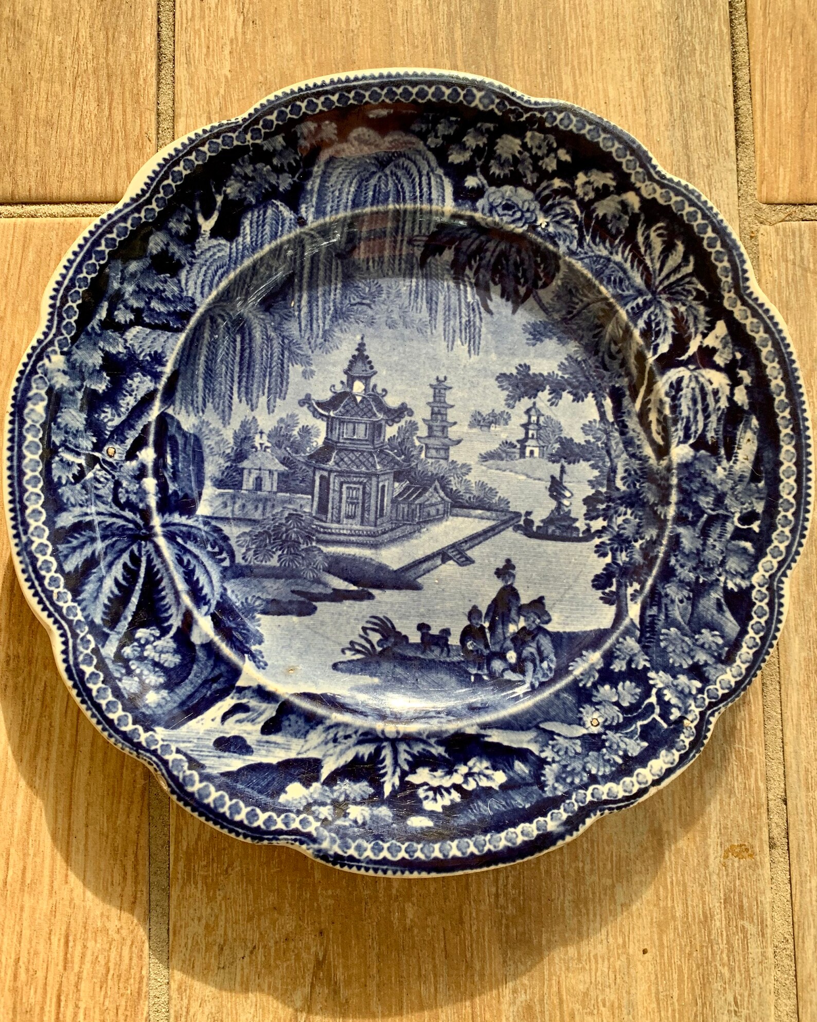 Clews Patterns Clews Warranted Staffordshire 8 1/2 Inch Blue Transferware Plate, 1820 ...
