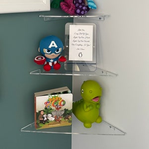 LELLOBABY™ - (Set of 3) Acrylic Corner Shelving 8&quot;/ 10&quot; / 12&quot;
