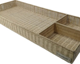 LELLOBABY™ X Hampton BABY- Rattan Wicker Changing Tray Premier Plus+
