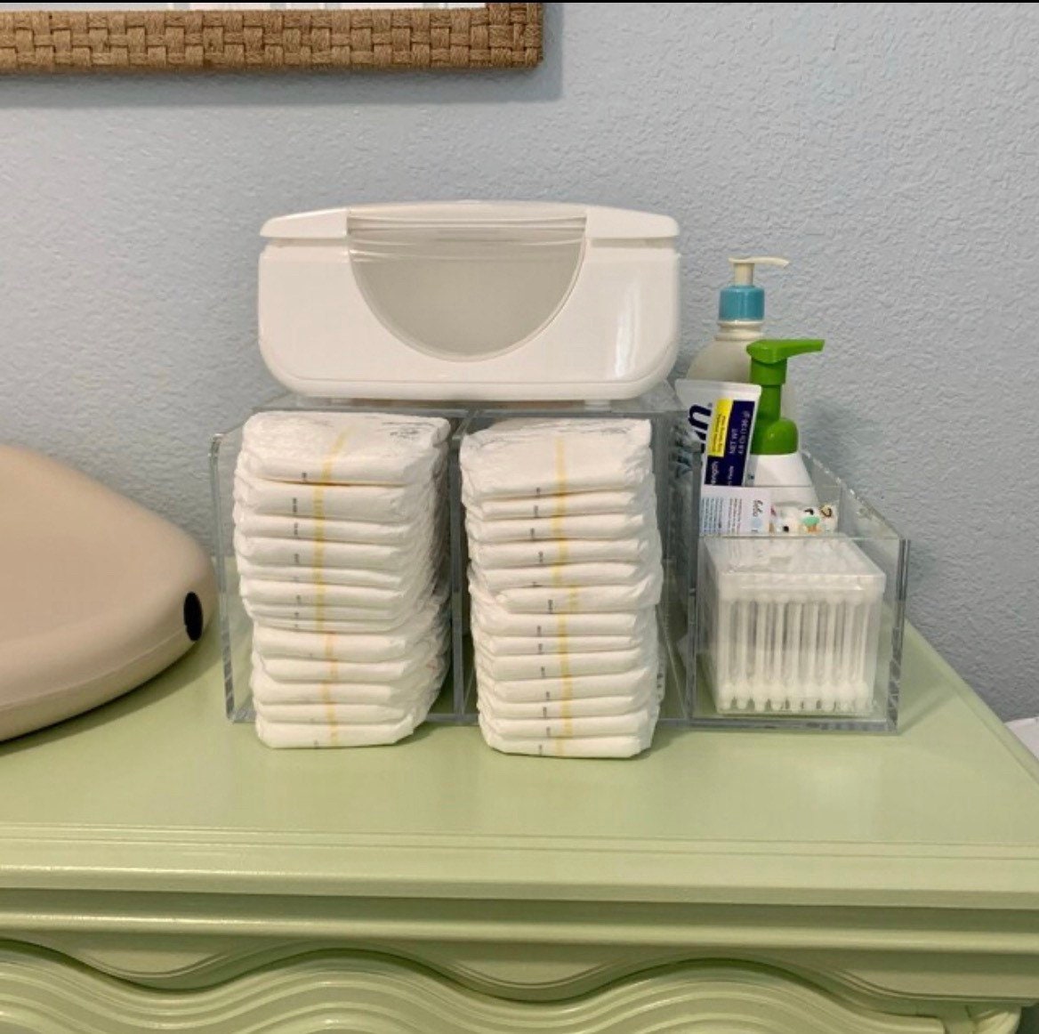 LELLOBABY™ the Original Lucite Acrylic Diaper Caddy the Perfect