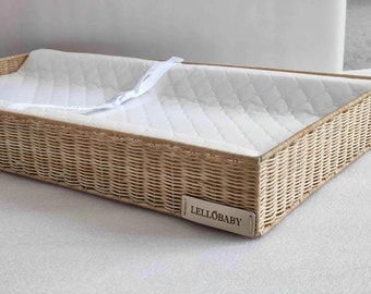 LELLOBABY™ X Hampton BABY- Rattan Wicker Changing Tray Premier