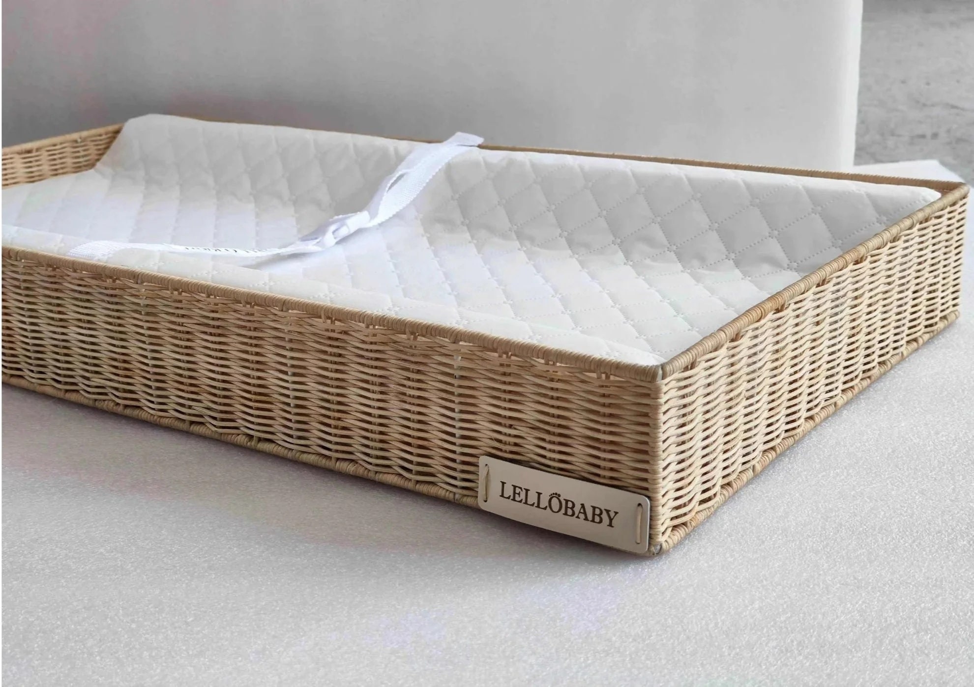 LELLOBABY™ X Hampton BABY- Rattan Wicker Changing Tray Premier
