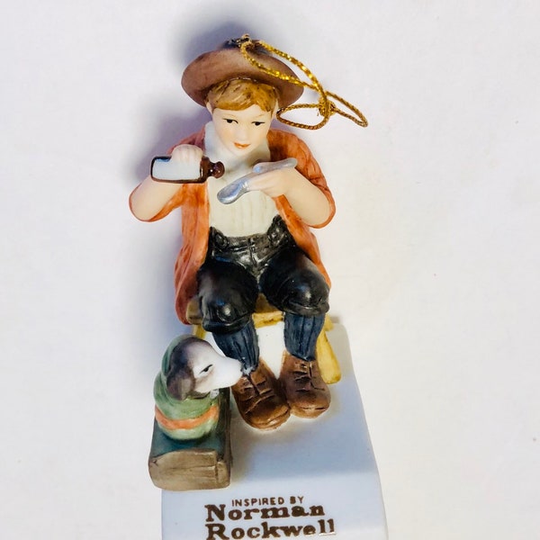 vintage Norman Rockwell 1999 Christmas Ornament, Bedside Manner, Dave Grossman Designs NRX-99