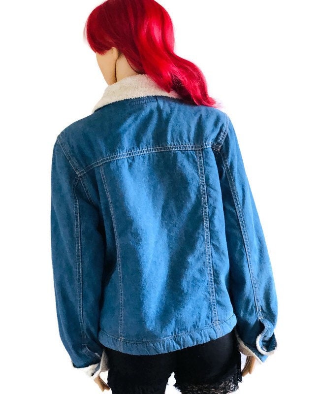 Sherpa Lined 90's Denim Jacket Ladies 