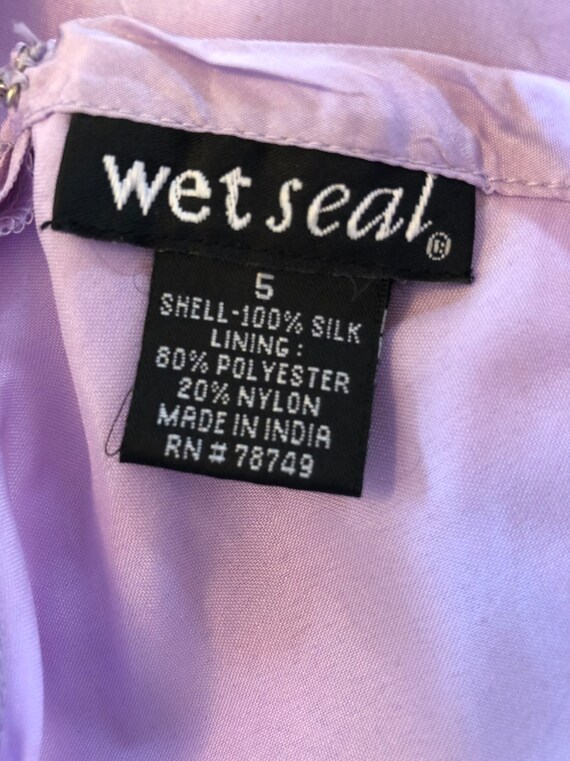 Vintage Wet Seal, Size 5 Lavender Silk skirt, Bea… - image 3