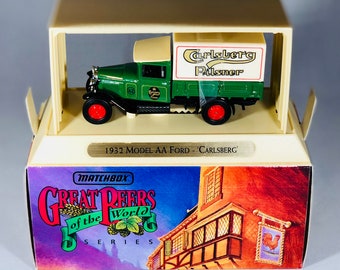 Streichholzschachtel Modelle von anno dazumal Sammlung 1932 Modell AA Ford, große Biere der Welt "CARLSBERG" YGB05
