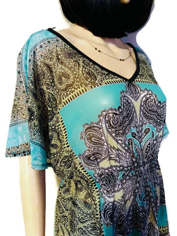 Alfani Women's, size Medium blouse, Sheer blue and