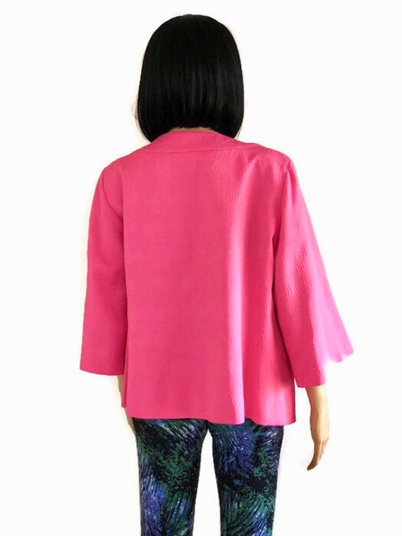 Vintage Laura Ashley, Bright Pink Jacket with bea… - image 3