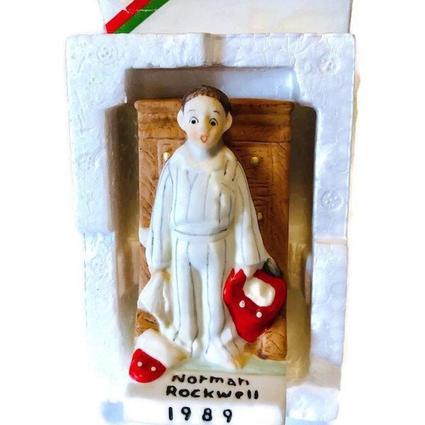 vintage Norman Rockwell 1989 Christmas Ornament, Discovery, The Saturday Evening Post Cover Collection, Dave Grossman Designs NRX-89