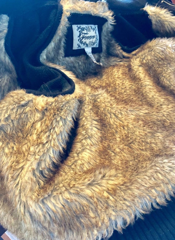 Vintage faux fur lined, Bomber Jacket, 80's style jac… - Gem