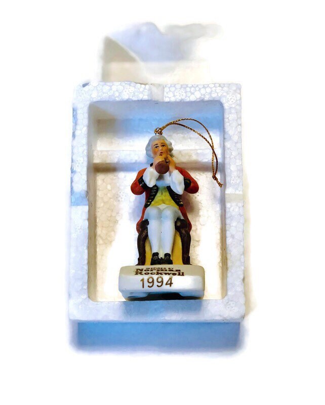Vintage Norman Rockwell 1994 Christmas Ornament, Merry Christmas, The First Christmas Together Collection, Dave Grossman Designs NRX-94