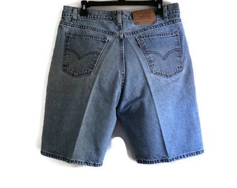 Levi's 550  Size 36 Waist, Orange Tab,  Denim Shorts, Levi's shorts, High Rise Shorts, High Waist Shorts, Like new Relaxed Fit, made in USA