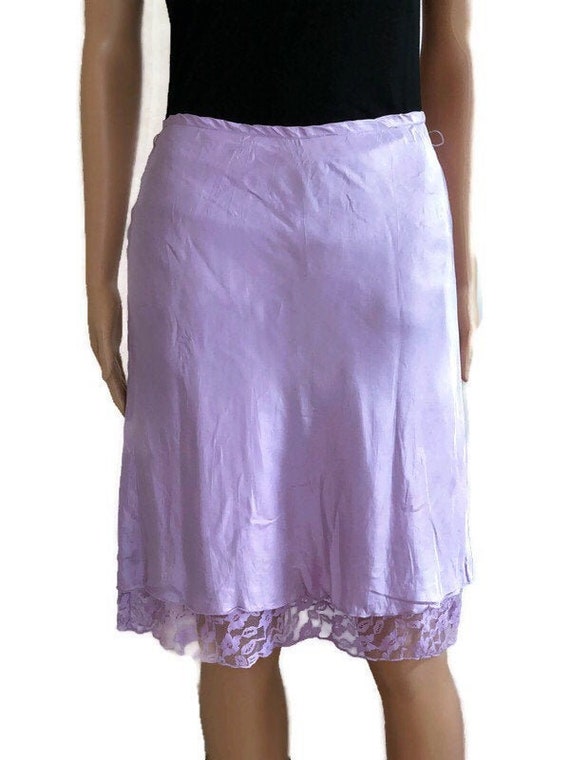 Vintage Wet Seal, Size 5 Lavender Silk skirt, Bea… - image 1