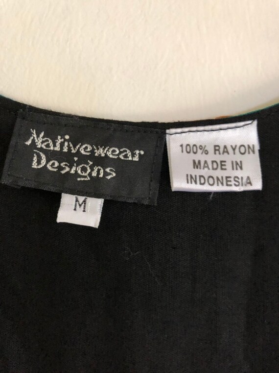 Vintage 1990s Nativewear Designs Patchwork Boho V… - image 4