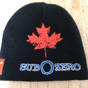 Vintage beanie, Black with Sub Zero and a Canadian Maple Leaf.  Super cool Vintage hat