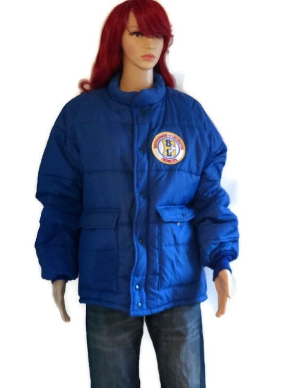 Vintage Men s Blue Puffer Coat King Louie Pro Fit Mens Large 44 46 Sewn on Brotherhood of Locomotive Engineers Patch Made in USA Etsy Canada
