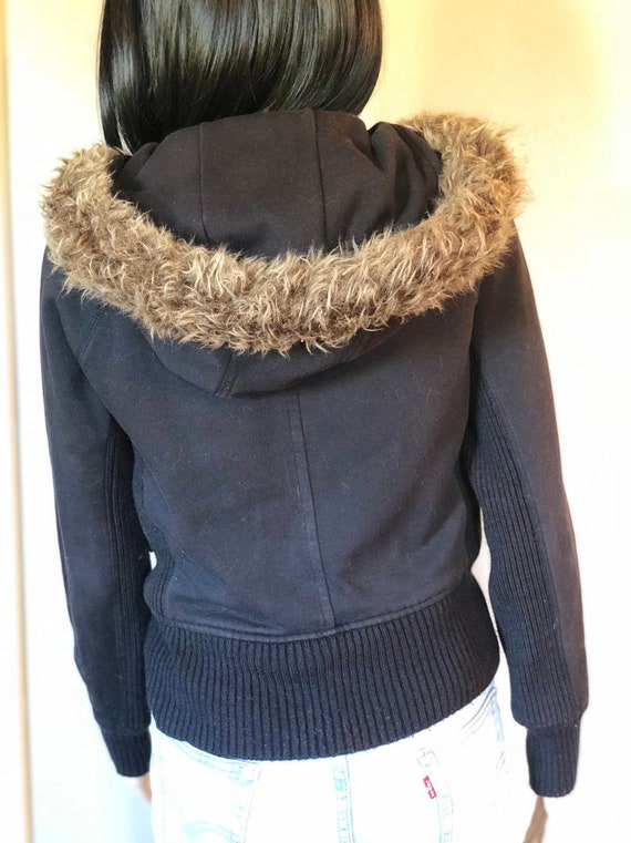 Vintage Faux Fur Lined, Bomber Jacket, 80's Style Jacket, Ladies Size  Small, Fur is Removable From Hood, Button & Zip Closure Jacket -   Ireland