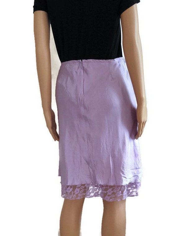 Vintage Wet Seal, Size 5 Lavender Silk skirt, Bea… - image 2