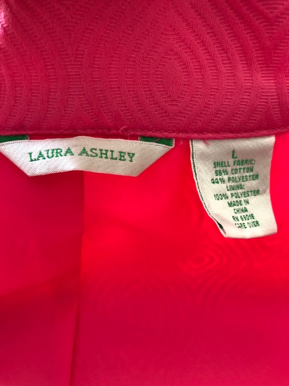 Vintage Laura Ashley, Bright Pink Jacket with bea… - image 9