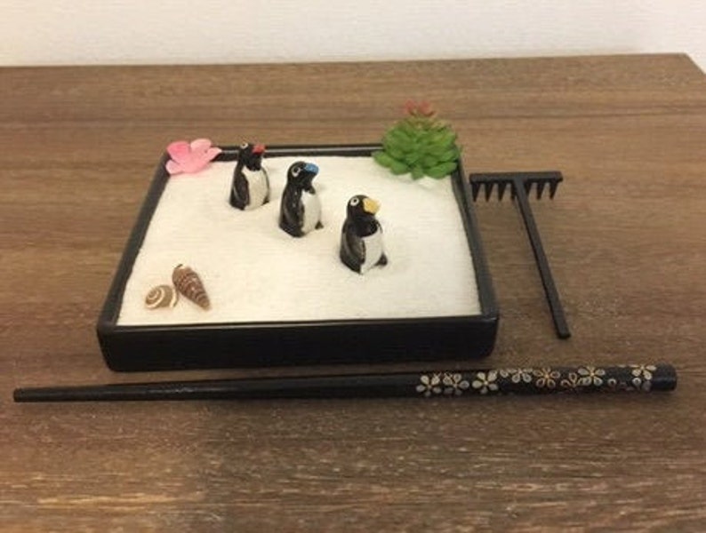 March Of The Penguins Mini Zen Garden Kit Fairy Family Set Etsy