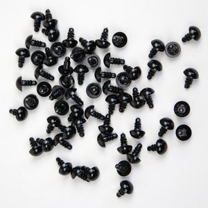 5 / 10pairs 9mm Black Safety Eyes | Plastic Amigurumi Eyes | Plastic Animal Eyes