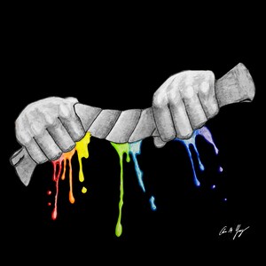 11x14 Print - Drip - Rainbow Drawing - Unique Abstract Art Drawing - Graphite Pencil -  Color Pencil - Hands - Wall Art - Adaris Art