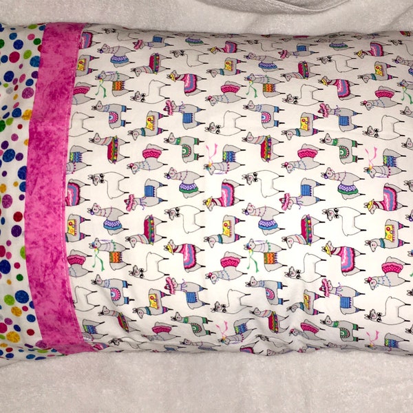 Travel or Toddler Llama Pillowcase, Cute Llama Pillowcase