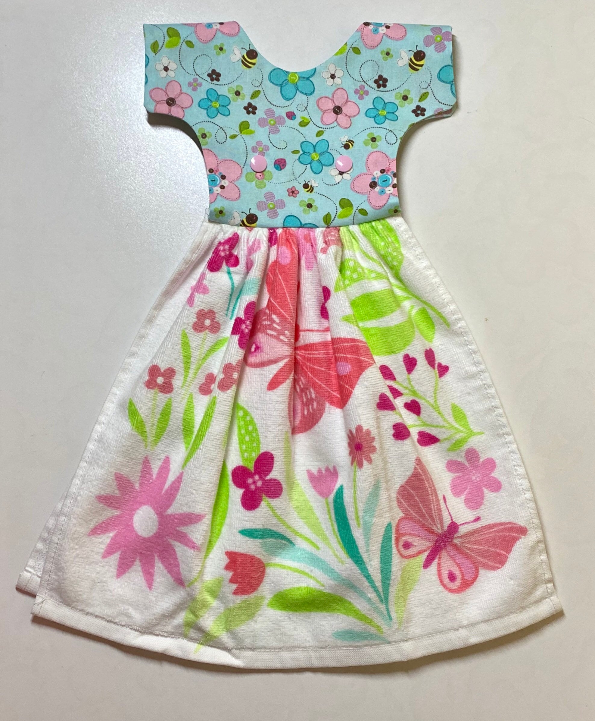 Floral Kitchen Towel Dress, Floral Oven Door Towel, Flowers Kitchen