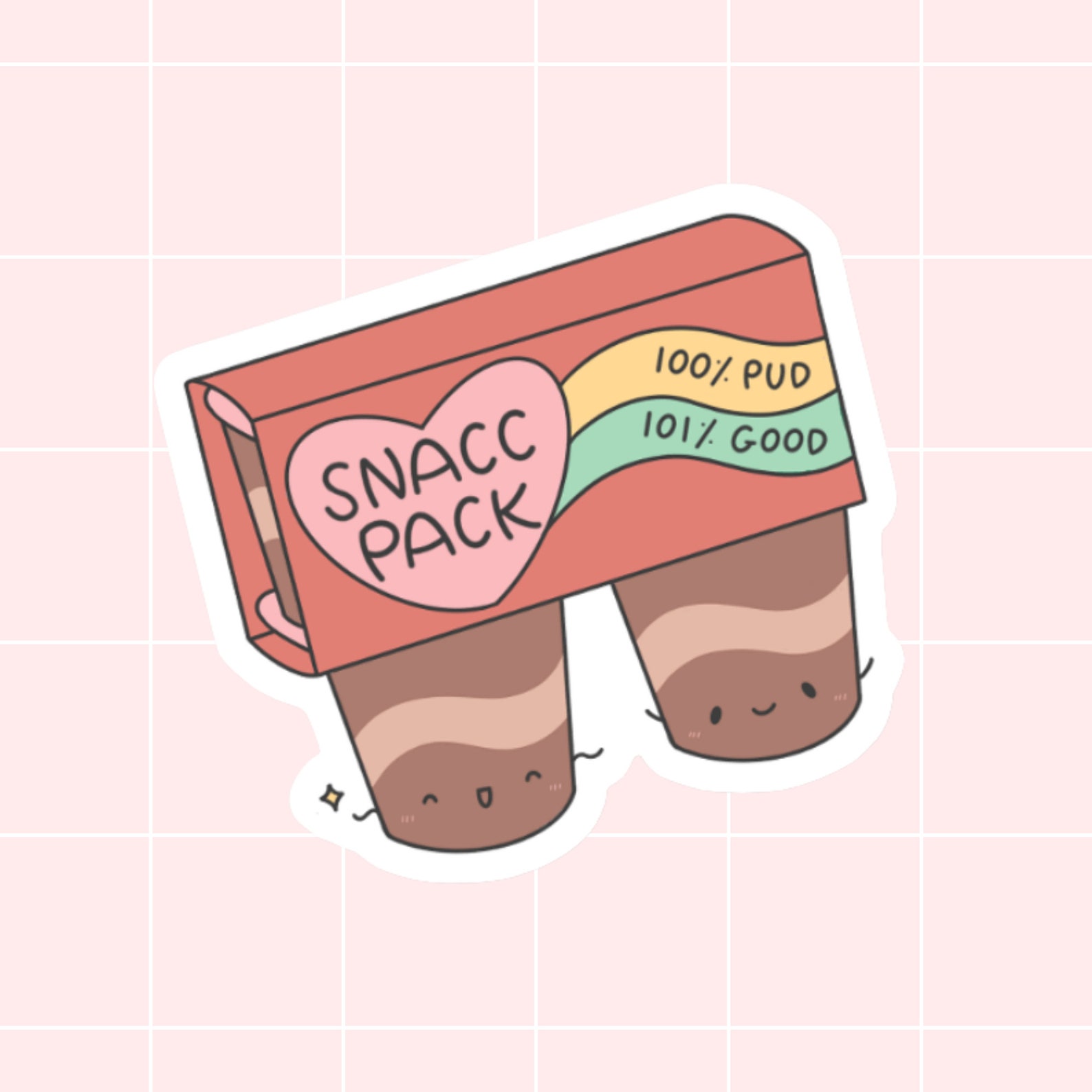 Snacc Pack Pudding Sticker Vinyl Sticker Etsy