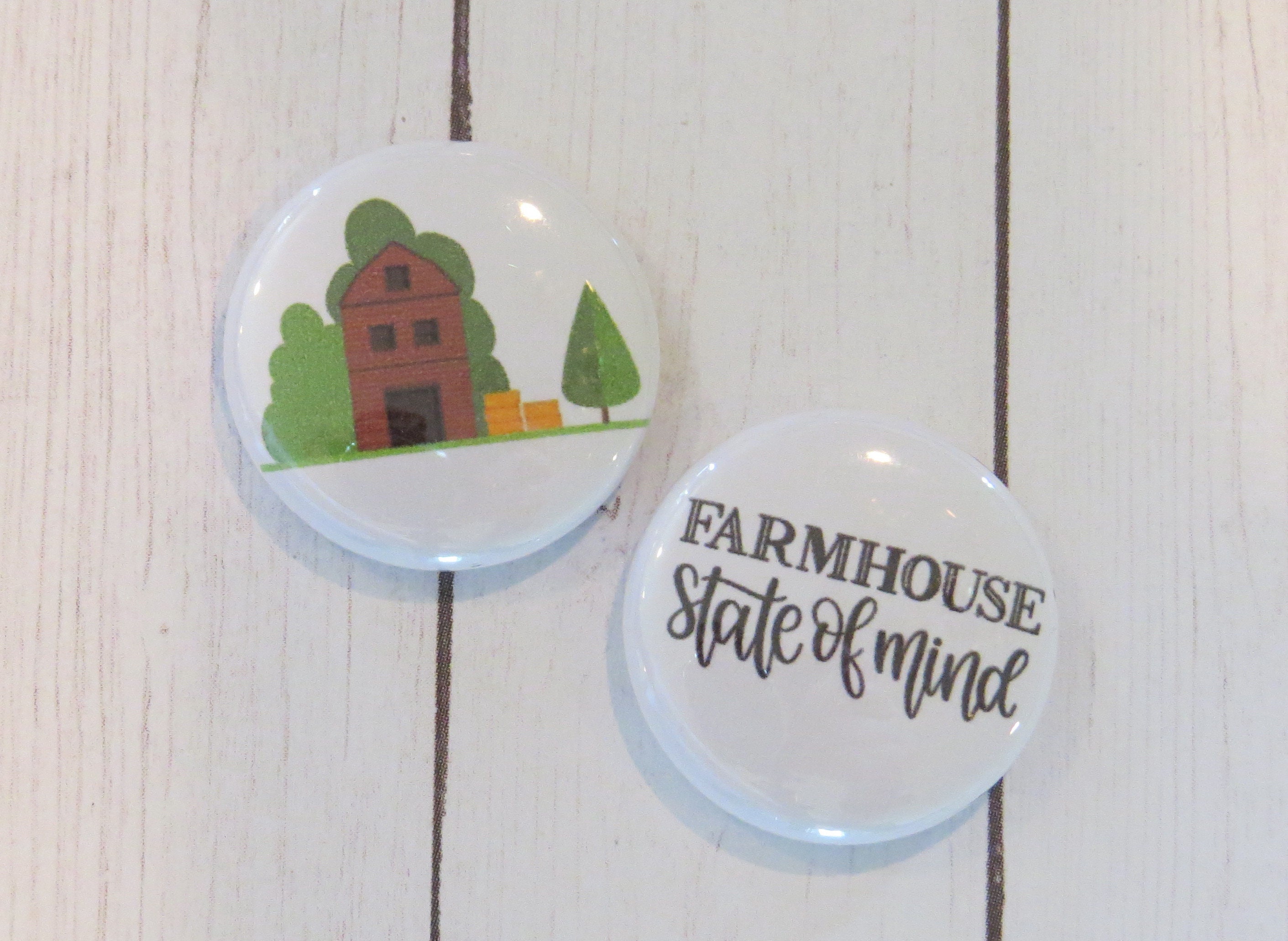 Farmhouse Flair Buttons Set of 8 1 Inch Bless Our Farm Etsy