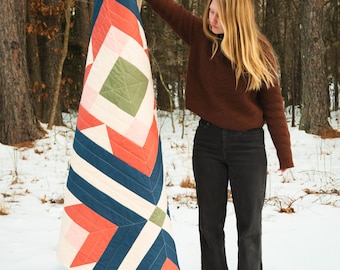 Rosebay Quilt pattern - PDF Pattern- Modern Quilt Pattern- Instant Digital Download