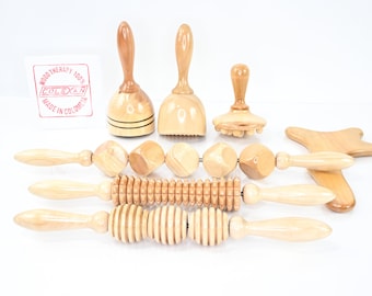 Wood Therapy tools Kit Maderoterapia Colombiana Set 7 Pc Body Sculpting Tools