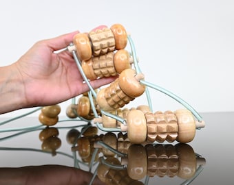 Wood Therapy Belt – Natural Wooden Massage Roller for Body Sculpting | Cinturón de Maderoterapia