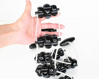 Black Wood Therapy Belt Wooden Back Massage Roller for Body Sculpting  Cinturón de Maderoterapia