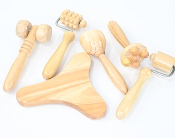 Wood Therapy Tools Maderoterapia Facial Kit 6 Pieces Face Wood Massage