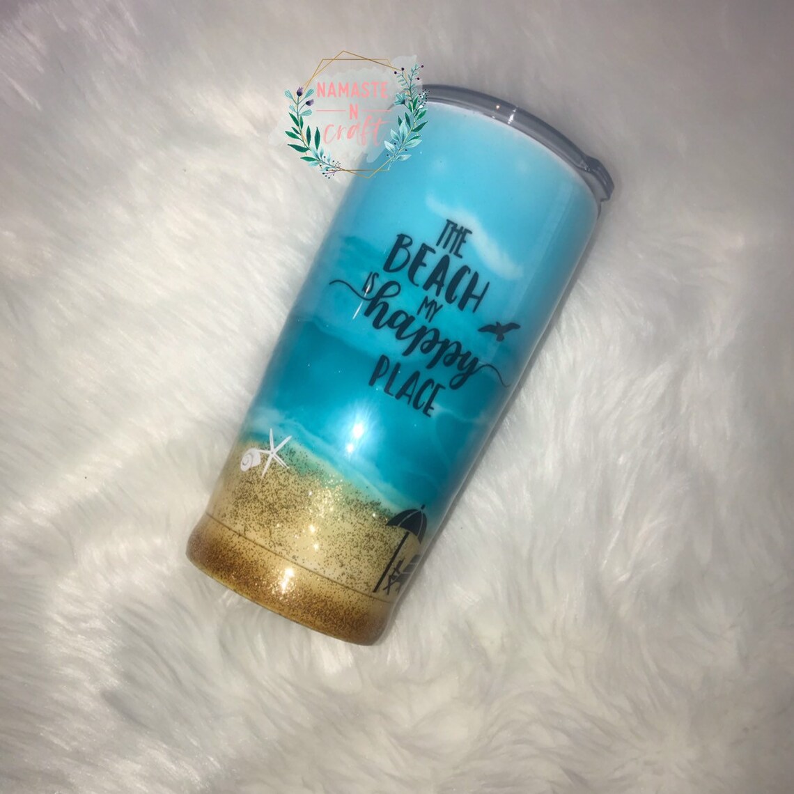 The Beach is My Happy Place Tumbler Custom Beach Tumbler Etsy