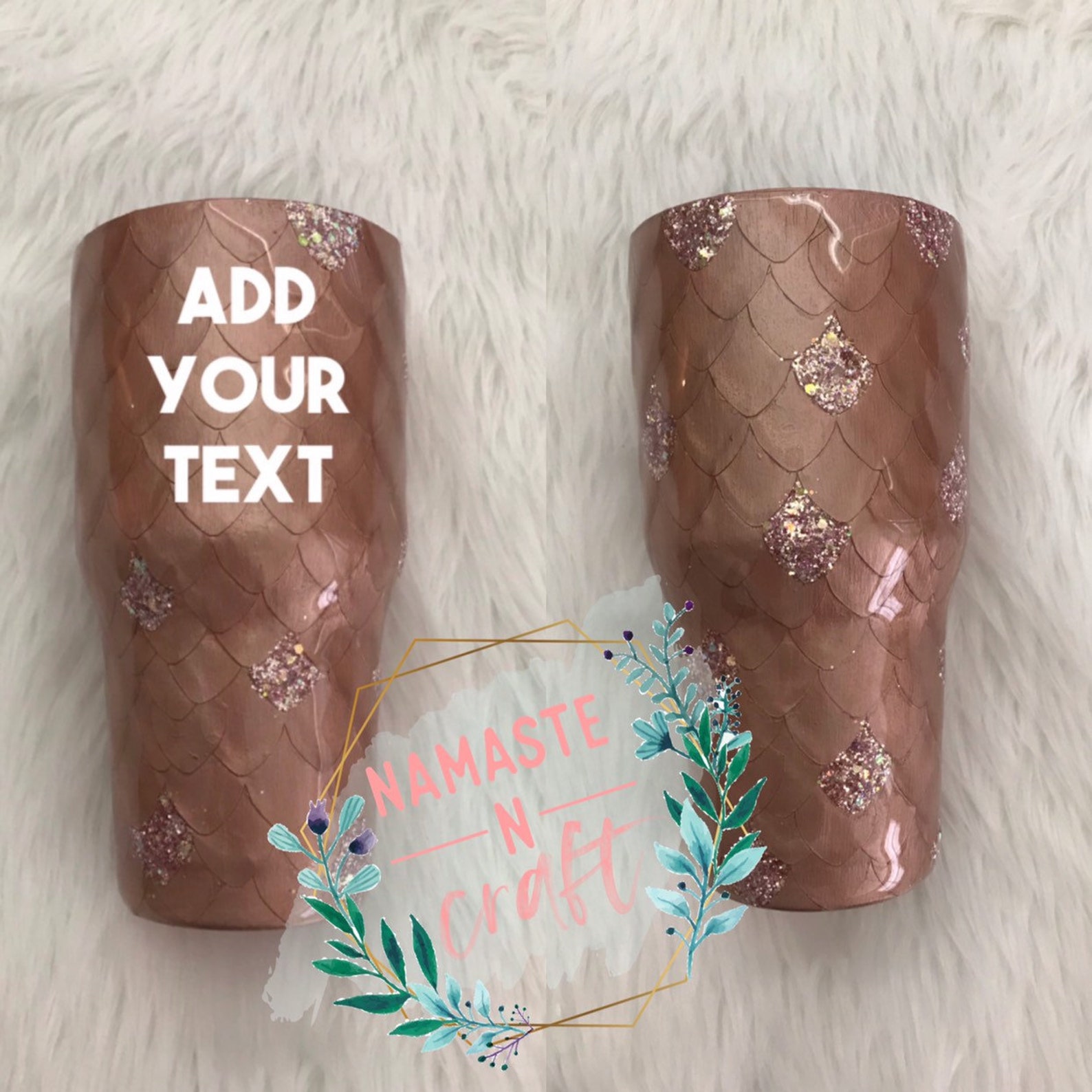 Rose Gold Custom Dragon Scale Tumbler