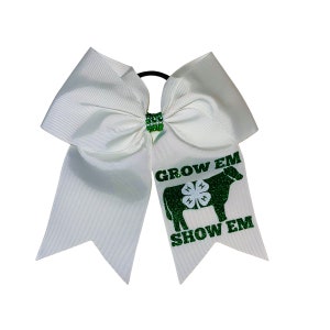 4H Bow Grow Em Show Em Cattle | Personalized 4H Bow | Custom 4H Bow