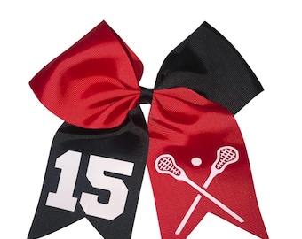 Personalized Lacrosse Bow: Vibrant Ribbon Hair Accessory