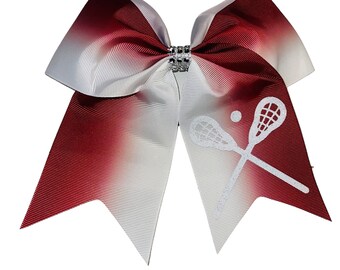 Maroon Ombre Lacrosse Hair Bow: 3" Grosgrain Ribbon