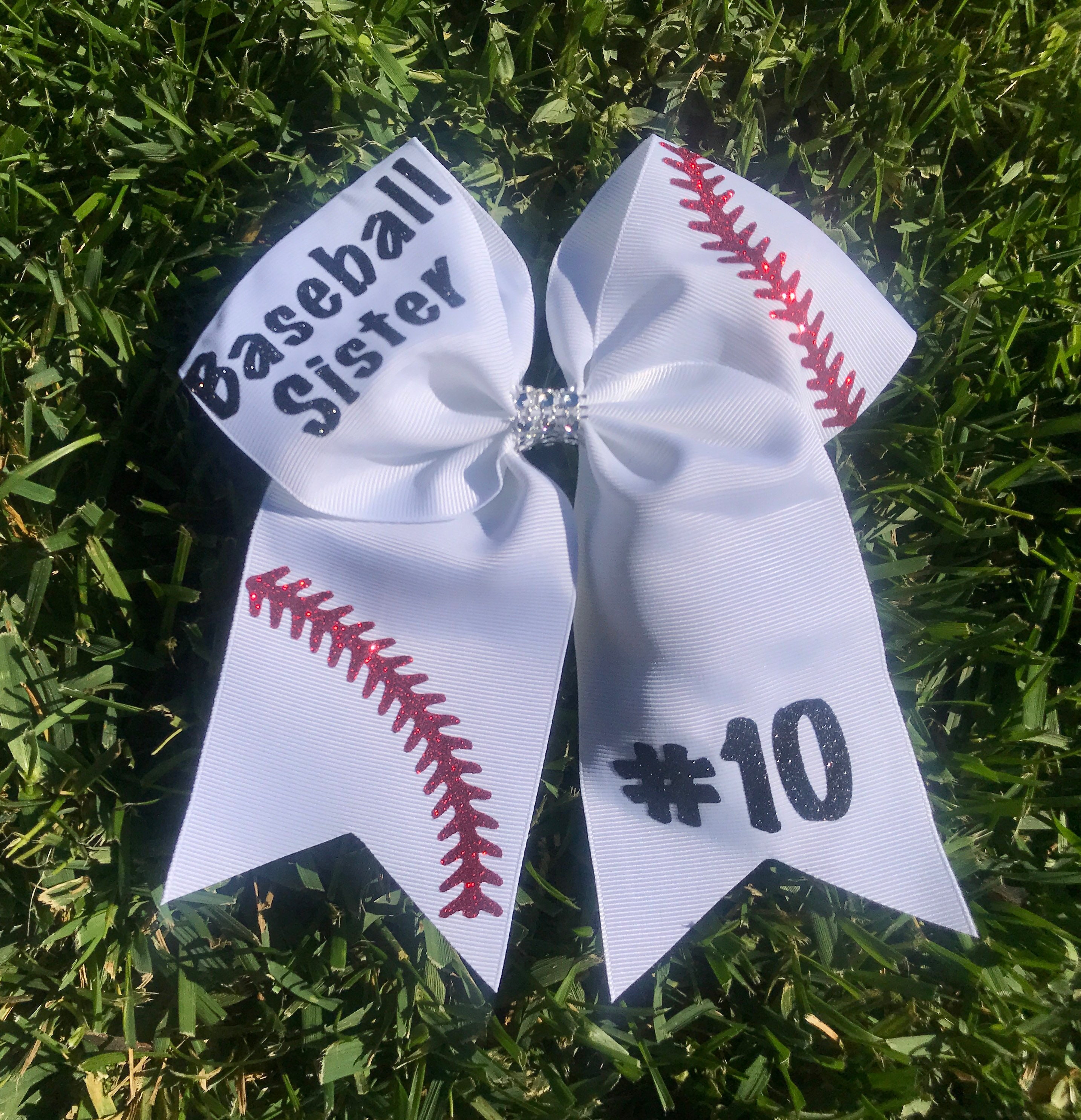 Baseball Sister Bow With Number / Baseball Bows / Custom Etsy
