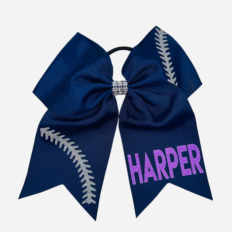 Softball Bow With Name Softball Bows Custom Softball Bows Etsy